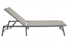 Lekki aluminiowy leżak ogrodowy składany LAZZARO grafitowy