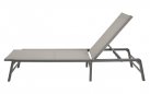 Lekki aluminiowy leżak ogrodowy składany LAZZARO grafitowy