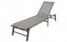 Lekki aluminiowy leżak ogrodowy składany LAZZARO grafitowy