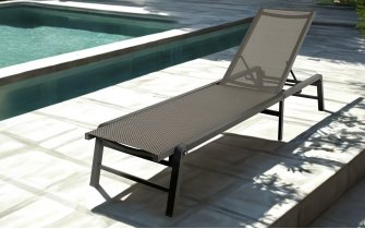 Lekki aluminiowy leżak ogrodowy składany LAZZARO grafitowy