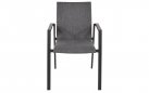 FARDAU antracytowe krzesło ogrodowe sztaplowania aluminiowe z tapicerowanym siedziskiem