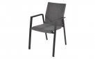 FARDAU antracytowe krzesło ogrodowe sztaplowania aluminiowe z tapicerowanym siedziskiem