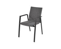 FARDAU antracytowe krzesło ogrodowe sztaplowania aluminiowe z tapicerowanym siedziskiem
