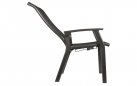 Ciemnoszare, aluminiowe krzesło ogrodowe z wysokim i pochylonym płynnie oparciem MOJITO II