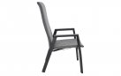 FLARE Krzesło ogrodowe pochylane oparcie aluminium antracyt tapicerowane