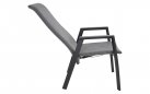 FLARE Krzesło ogrodowe pochylane oparcie aluminium antracyt tapicerowane
