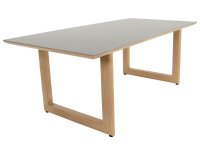 ESPINAR Stół ogrodowy 200×90 prostokątny aluminium woodlook blat kamień spiekany