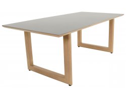 ESPINAR Stół ogrodowy 200×90 prostokątny aluminium woodlook blat kamień spiekany