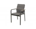 Aluminiowe krzesło ogrodowe z podłokietnikami woodlook oraz poduszką SORAPA