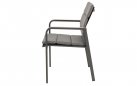 Aluminiowe krzesło ogrodowe z podłokietnikami woodlook oraz poduszką SORAPA