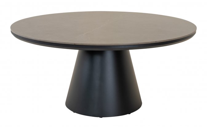DAXX stół ogrodowy okrągły Ø160 aluminium antracyt blat kamień spiekany sinterstone