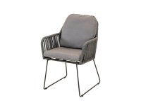 Nowoczesne krzesło ogrodowe z liną polipropylenową i wygodnymi poduszkami olewin RIFF