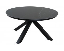 PORTORO stół ogrodowy okrągły Ø158 aluminium antracyt blat kamień spiekany