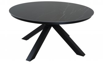 PORTORO stół ogrodowy okrągły Ø158 aluminium antracyt blat kamień spiekany