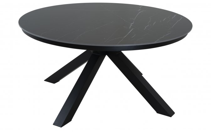 PORTORO stół ogrodowy okrągły Ø158 aluminium antracyt blat kamień spiekany