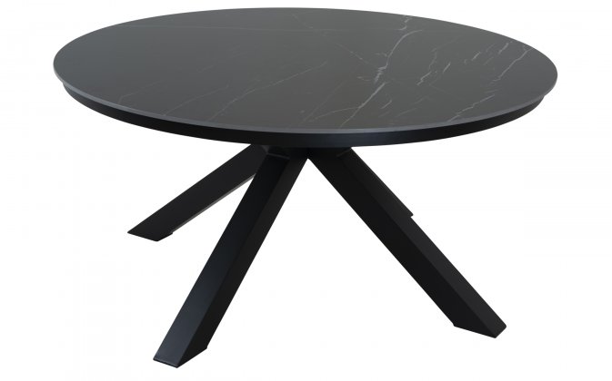 PORTORO stół ogrodowy okrągły Ø158 aluminium antracyt blat kamień spiekany