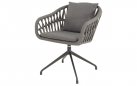 ASPETTO krzesło ogrodowe obrotowe aluminium antracyt lina polipropylenowa poduszki olefin