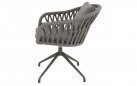 ASPETTO krzesło ogrodowe obrotowe aluminium antracyt lina polipropylenowa poduszki olefin