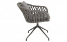 ASPETTO krzesło ogrodowe obrotowe aluminium antracyt lina polipropylenowa poduszki olefin