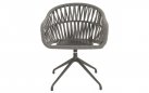 ASPETTO krzesło ogrodowe obrotowe aluminium antracyt lina polipropylenowa poduszki olefin