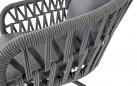 ASPETTO krzesło ogrodowe obrotowe aluminium antracyt lina polipropylenowa poduszki olefin