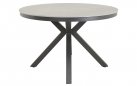 Grafitowy. okrągły stół ogrodowy, aluminiowy na 4 nogach z blatem z kamienia spiekanego DAVOS 118 cm