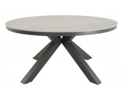 Okrągły stół ogrodowy, aluminiowy na 4 nogach z blatem z kamienia spiekanego DAVOS 158 mm