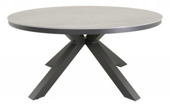 Okrągły stół ogrodowy, aluminiowy na 4 nogach z blatem z kamienia spiekanego DAVOS 158 mm