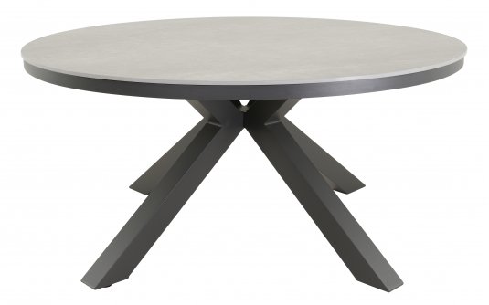 Okrągły stół ogrodowy, aluminiowy na 4 nogach z blatem z kamienia spiekanego DAVOS 158 mm