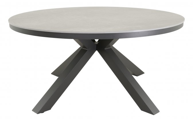 Okrągły stół ogrodowy, aluminiowy na 4 nogach z blatem z kamienia spiekanego DAVOS 158 mm