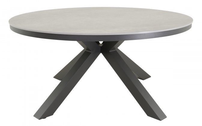 Okrągły stół ogrodowy, aluminiowy na 4 nogach z blatem z kamienia spiekanego DAVOS 158 mm