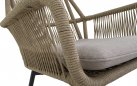 Beżowe krzesło ogrodowe SILAS o aluminiowej podstawie z liną polipropylenową siedzisku oparciu z poduszką