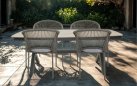 Ciemnoszary stół ogrodowy aluminiowy DAVOS 200  i blatem z kamienia spiekanego