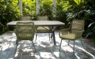 Ciemnoszary stół ogrodowy aluminiowy DAVOS 200  i blatem z kamienia spiekanego