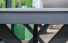 Ciemnoszary stół ogrodowy aluminiowy DAVOS 200  i blatem z kamienia spiekanego