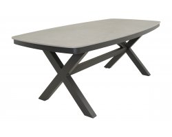 Ciemnoszary stół ogrodowy aluminiowy DAVOS 200  i blatem z kamienia spiekanego