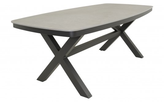 Ciemnoszary stół ogrodowy aluminiowy DAVOS 200  i blatem z kamienia spiekanego