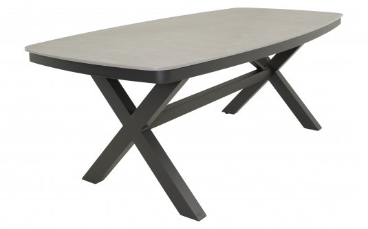 Ciemnoszary stół ogrodowy aluminiowy DAVOS 200 i blatem z kamienia spiekanego Ciemnoszary stół ogrodowy aluminiowy DAVOS 200 i blatem z kamienia spiekanego