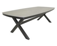 DAVOS 240x100 cm Stół ogrodowy jadalniany z kamiennym blatem grafitowy