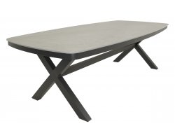 DAVOS 240x100 cm Stół ogrodowy jadalniany z kamiennym blatem grafitowy