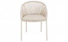 Beżowe krzesło ogrodowe HIRADO aluminium beż lina polipropylenowa 