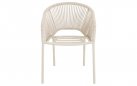 Beżowe krzesło ogrodowe HIRADO aluminium beż lina polipropylenowa 