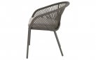 Beżowe krzesło ogrodowe HIRADO aluminium grafitowe lina polipropylenowa 