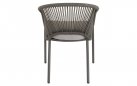 Beżowe krzesło ogrodowe HIRADO aluminium grafitowe lina polipropylenowa 