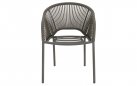 Beżowe krzesło ogrodowe HIRADO aluminium grafitowe lina polipropylenowa 