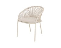 Beżowe krzesło ogrodowe HIRADO aluminium beż lina polipropylenowa 