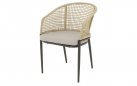 Beżowe krzesło ogrodowe jadalniane.Kioto nogi w kolorze antracyt.