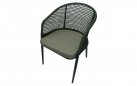 Zielone krzesło ogrodowe jadalniane.Kioto nogi w kolorze antracyt.