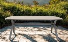 Nowoczesny stół ogrodowy ODENSE 200x100 podstawa antracyt i blat hpl drewnopodobny