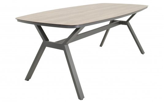 Nowoczesny stół ogrodowy ODENSE 200x100 podstawa antracyt i blat hpl drewnopodobny